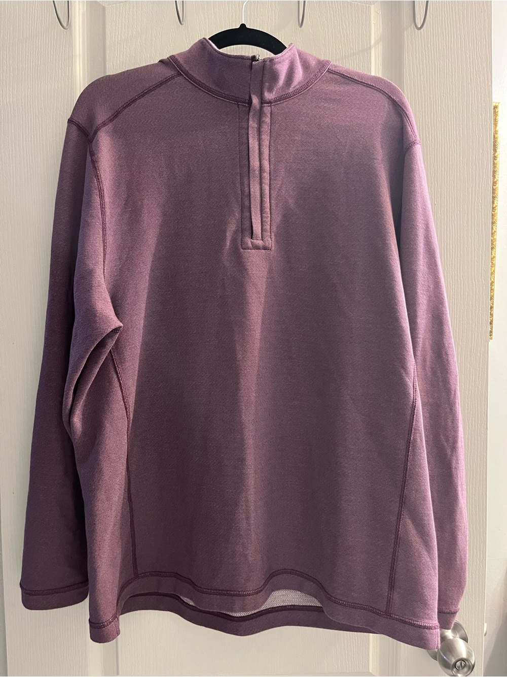 Tommy Bahama Men's Purple 1/4 Zip Pullover Long Sleeve Mock Neck L Reversible